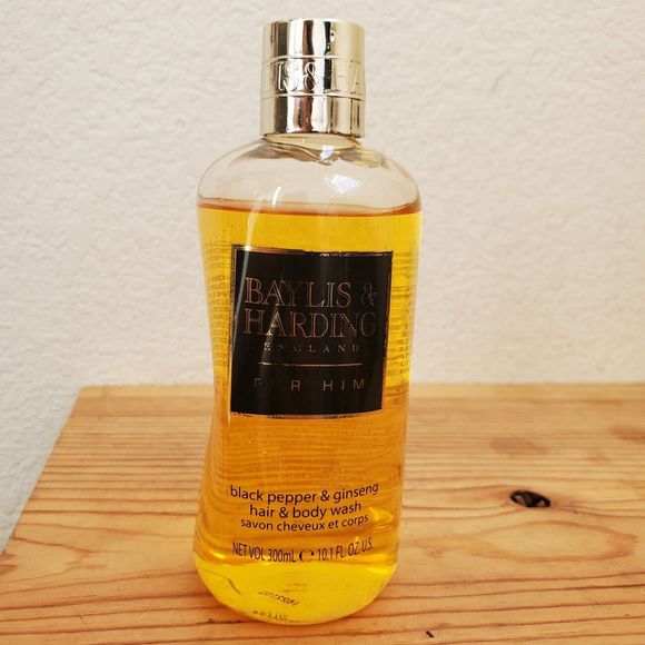 Baylis & Harding England Limited Ed. Black Pepper Gensing Hair Body Wash 10.1 Oz